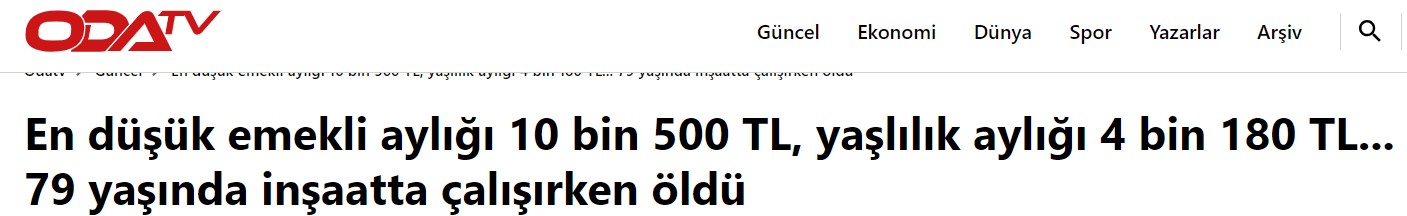 odatv en düşük emekli